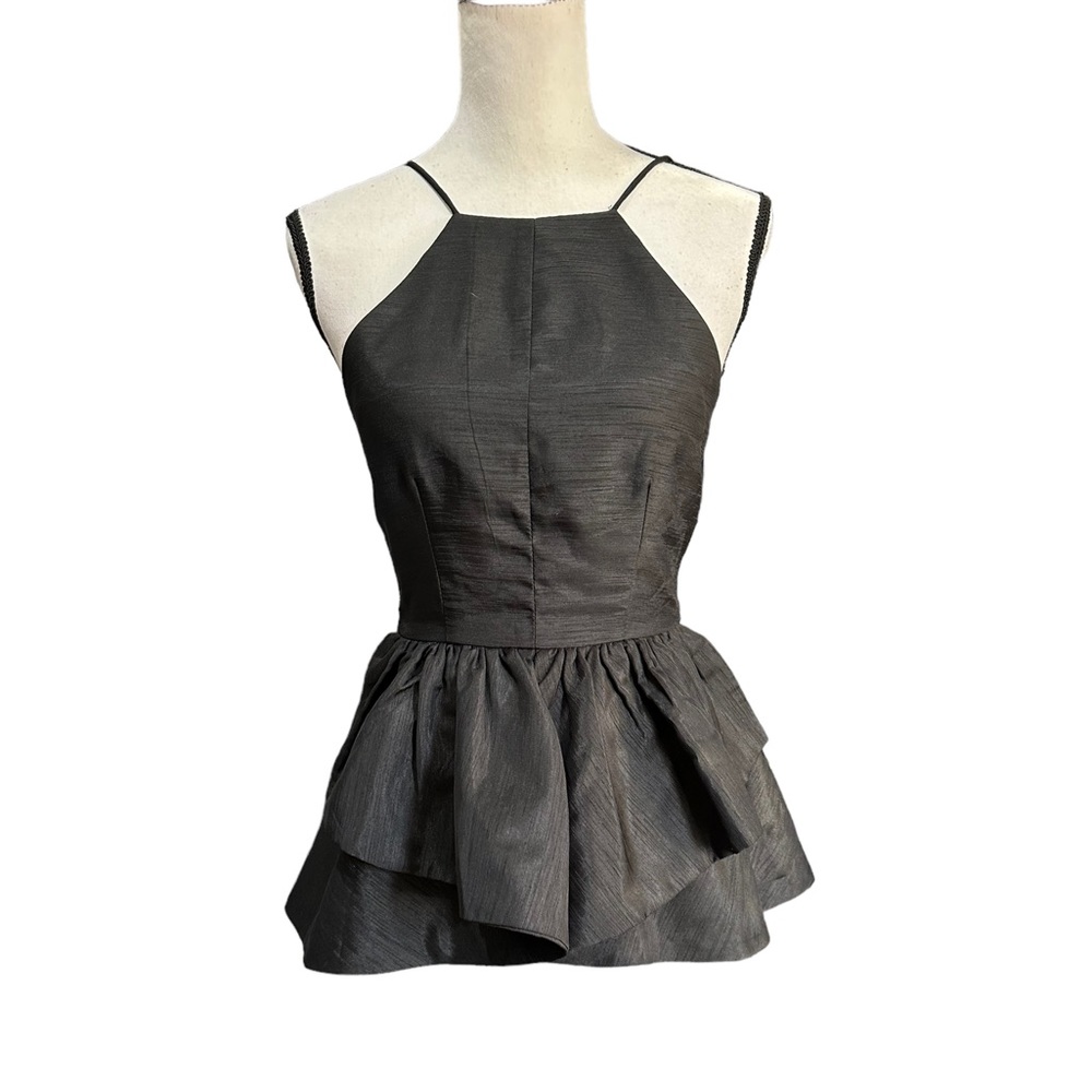 Lulu’s Peplum Black Top in Size Small
